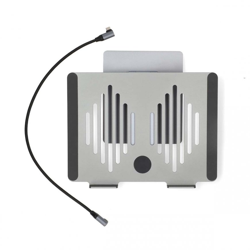 Nedis kannettavan tietokoneen jalusta USB-hubilla, hopea – 4