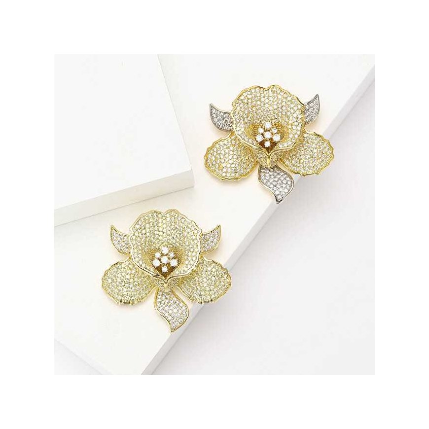 Troli Luxurious gold-plated flower-shaped brooch – 4