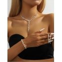 Troli sädelev ehtekomplekt selgete kristallidega (kaelakee, käevõru, kõrvarõngad) Troli sädelev ehtekomplekt selgete kristallidega (kaelakee, käevõru, kõrvarõngad)