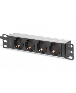 Digitus 10” Socket Strip with Aluminum Profile, 4-way safety sockets