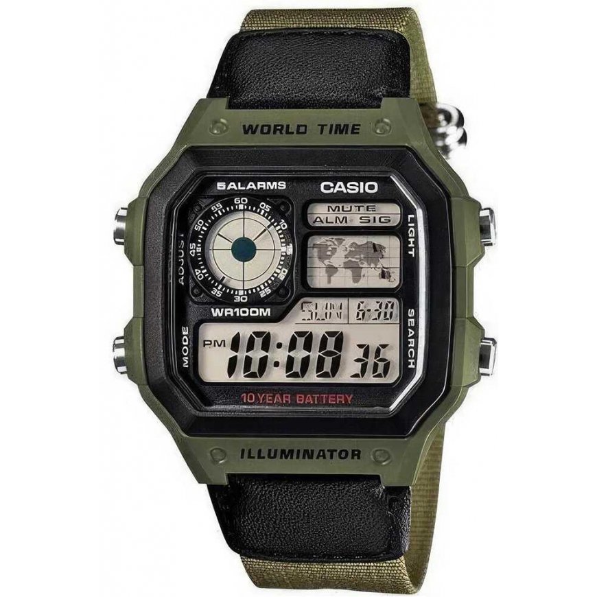 Laikrodis vyrams CASIO AE-1200WHB-3B + DĖŽUTĖ
