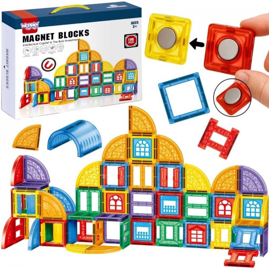 WOOPIE magnetic constructors 3D educational set castle 100 pcs.