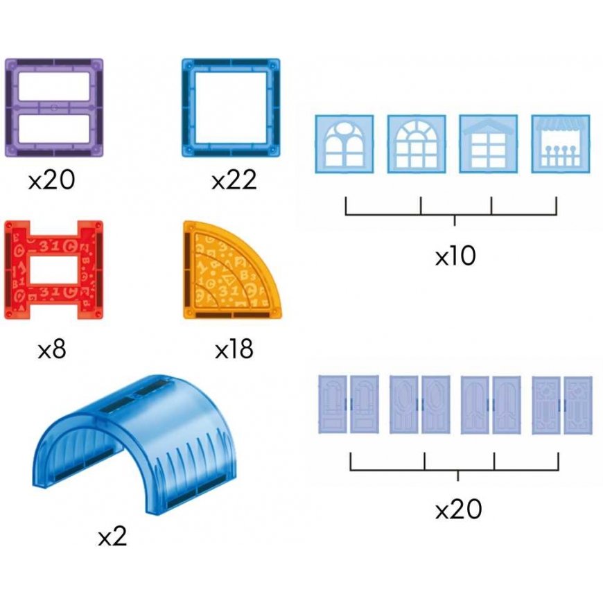 WOOPIE magnetic constructors 3D educational set castle 100 pcs. – 3