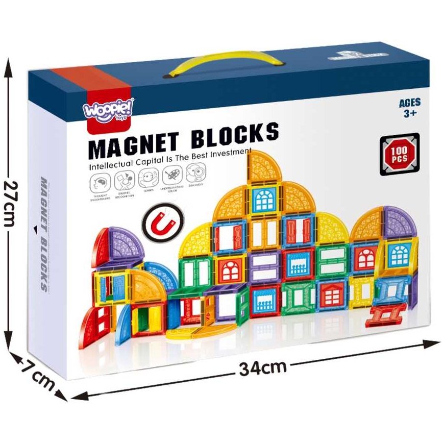 WOOPIE magnetiniai konstruktoriai 3D edukacinis rinkinys pilis 100 vnt. – 4