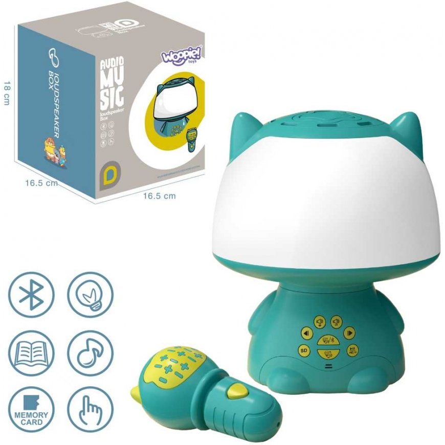 WOOPIE Multifunctional RGB Lamp Bluetooth Speaker Karaoke Voice Modulator SD Card Turquoise – 2