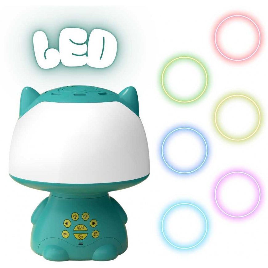 WOOPIE Multifunctional RGB Lamp Bluetooth Speaker Karaoke Voice Modulator SD Card Turquoise – 3