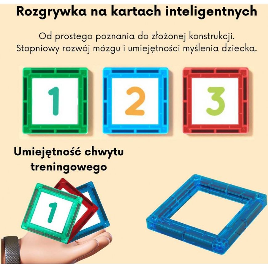 WOOPIE magnetilised konstruktorid 3D hariduskomplekt arvutamiseks, 70 tk. – 3