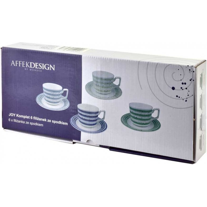 Affek Design JOY 6 cup set with saucers gray – 3