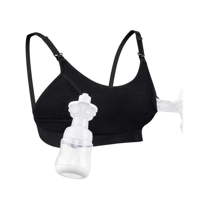 MOMCOZY ELECTRIC BREAST PUMP HANDS-FREE BRA, SIZE 2XL, BLACK YN09