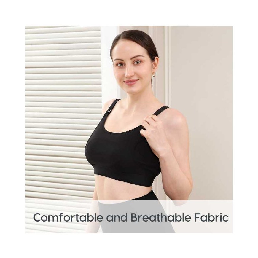MOMCOZY ELECTRIC BREAST PUMP HANDS-FREE BRA, SIZE 2XL, BLACK YN09 – 5