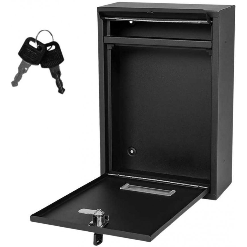 Kapea postilaatikko galvanoidusta teräksestä, musta, 32x21,5x8,5 cm – 3
