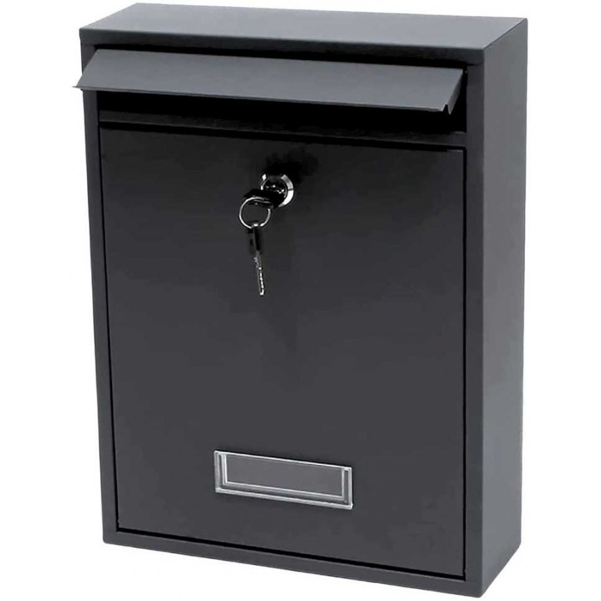 Lean Mailbox made of galvanized steel, black, 32x21.5x8.5 cm – 4
