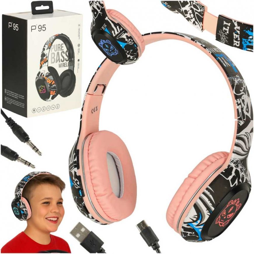 Bluetooth belaidės ausinės į ausis "Gaming Sport" rožinės spalvos
