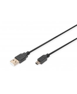 Digitus AK-300130-018-S USB-kaapeli USB 2.0 1,8 m USB A Mini-USB B musta