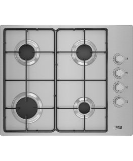 Beko HIBG64120SX 60cm Gas Hob with Side Knob Controls
