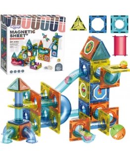 WOOPIE magnetic constructors 3D educational set for ball running, 42 pcs.