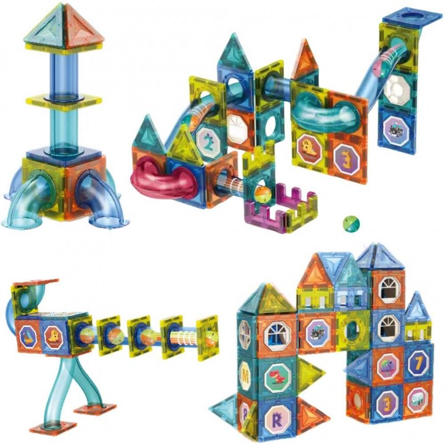 WOOPIE magnetic constructors 3D educational set for ball running, 42 pcs. – 2