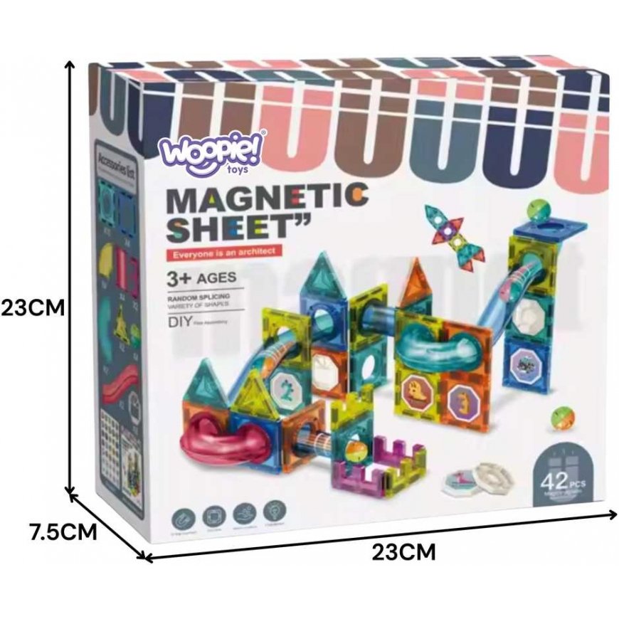 WOOPIE magnetic constructors 3D educational set for ball running, 42 pcs. – 5