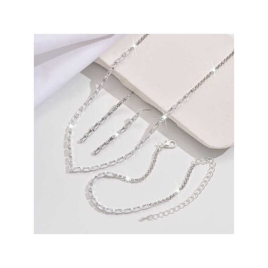 Troli Luxury jewelry set with clear crystals (pendant, bracelet, earrings) – 2