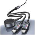 Kabeli USAMS Huan Series SJ754 72W USB-C - USB-C + USB-C + langaton laturi kellolle tarnish
