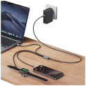 Kabelis USAMS Huan Series SJ754 72W USB-C uz USB-C + USB-C + bezvadu lādētājs pulksteņiem
