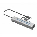 i-tec C31HUBMETAL703 keskitin USB 3.2 Gen 1 (3.1 Gen 1) Type-C 5000 Mbit/s Harmaa i-tec C31HUBMETAL703 keskitin USB 3.2 Gen 1 (3.1 Gen 1) Type-C 5000 Mbit/s Harmaa