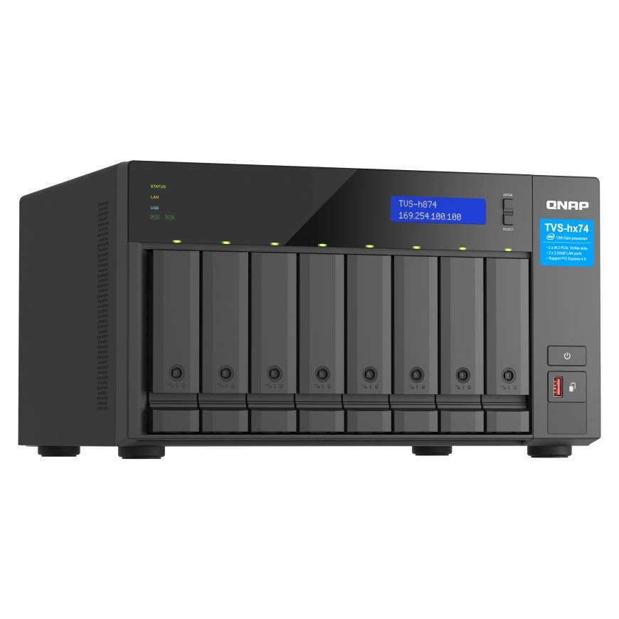 QNAP TVS-h874 NAS Tower Intel® Core™ i5 i5-12400 32 GB DDR4 0 TB QuTS hero Black – 4