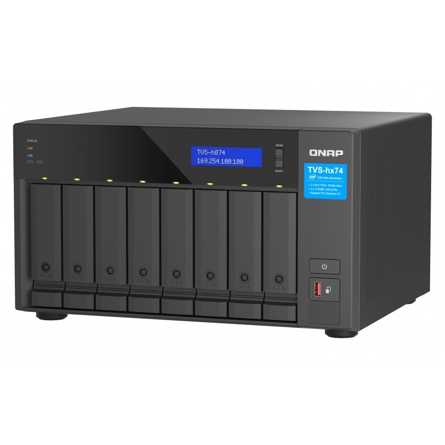 QNAP TVS-h874 NAS Tower Intel® Core™ i5 i5-12400 32 GB DDR4 0 TB QuTS hero musta – 5