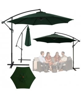 Легкий садовый зонт с регулируемым наклоном, 350 x 250 см, зеленый