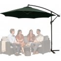 Plānais sānu dārza lietussargs ar regulējamu slīpuma pārklāju 350 x 250cm Zaļš
