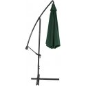 Lean Side Garden Umbrella with Adjustable Tilt Cover 350 x 250cm Green