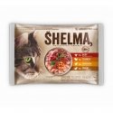 SHELMA Богатая курицей, индейкой, говядиной и уткой - влажный корм для кошек - 4x85г SHELMA Богатая курицей, индейкой, говядиной и уткой - влажный корм для кошек - 4x85г