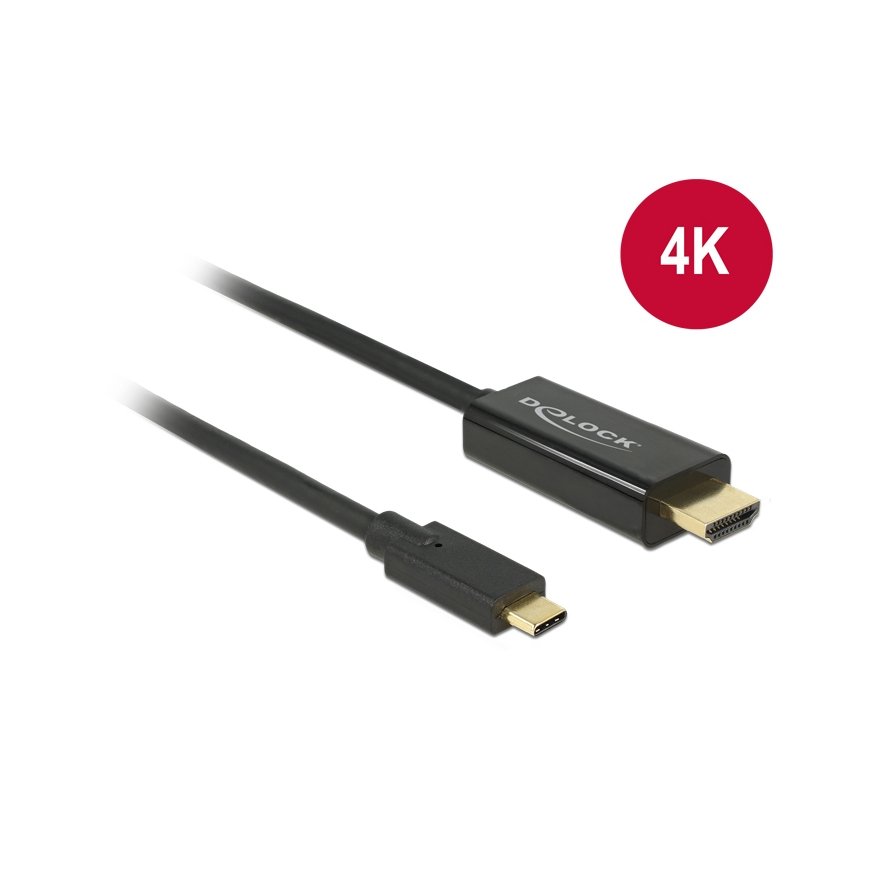 DeLOCK 85258 vaizdo kabelio adapteris 1 m C tipo USB HDMI Juoda