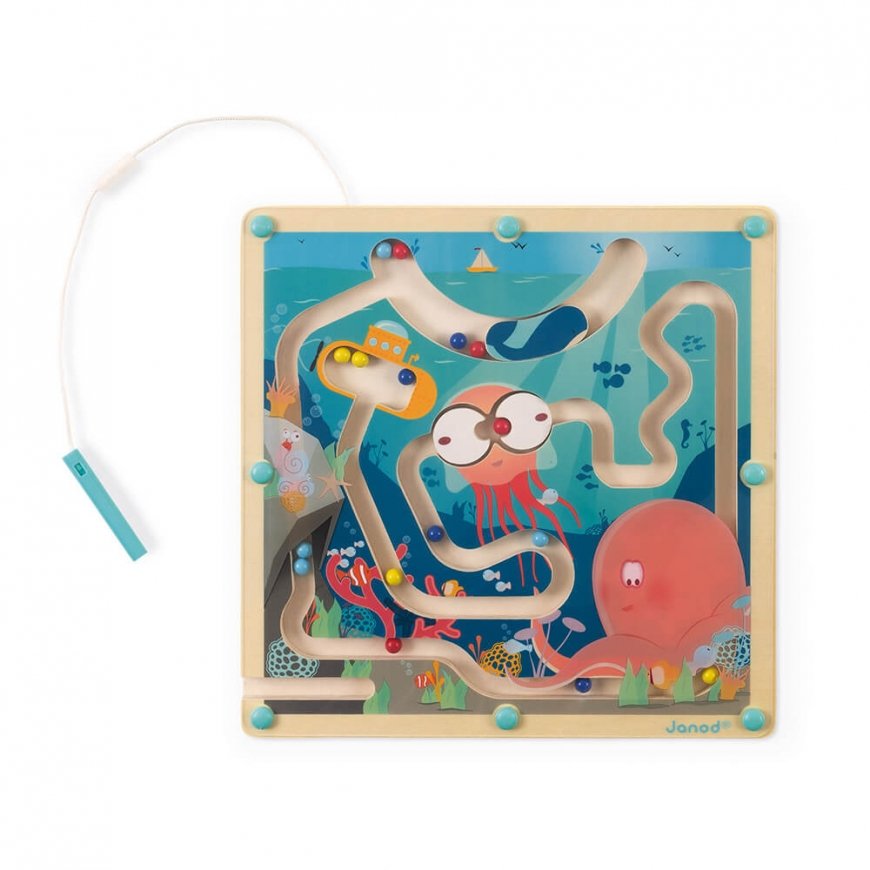 JANOD Wooden Magnetic Ocean Maze rotaļlieta