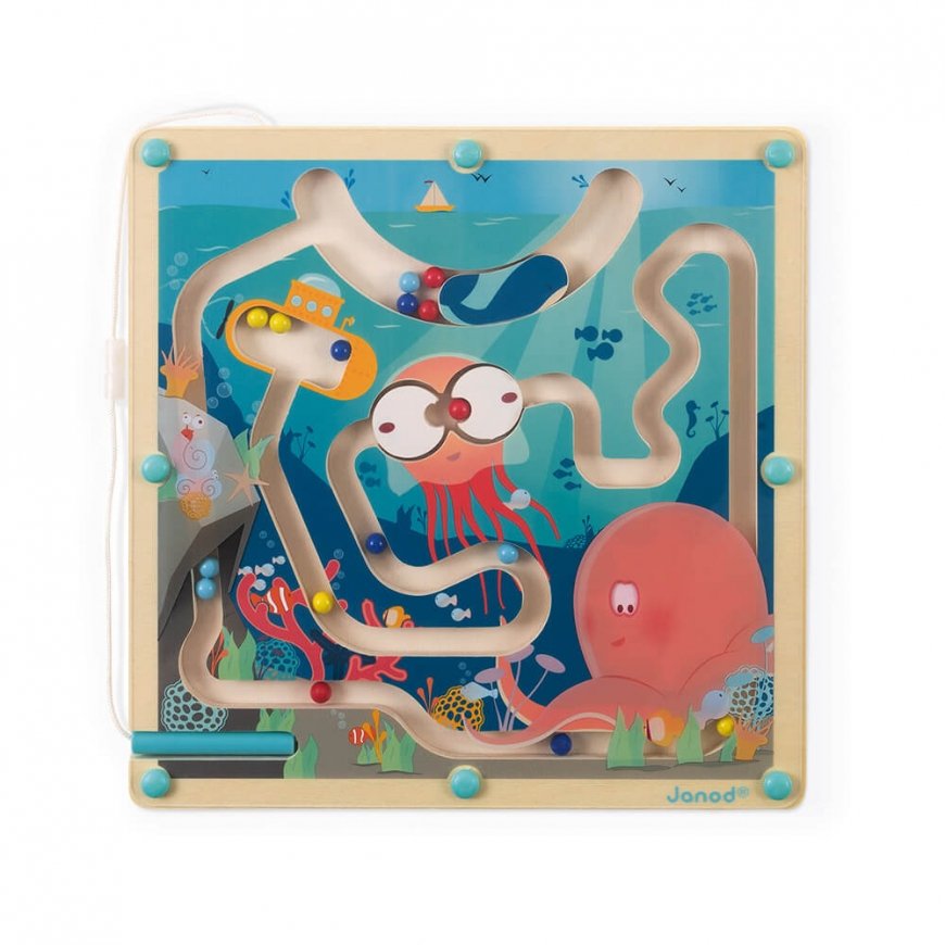 JANOD Wooden Magnetic Ocean Maze rotaļlieta ar motoru – 3