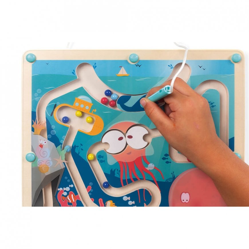 JANOD Wooden Magnetic Ocean Maze rotaļlieta ar motoru – 5