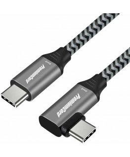 „Premiumcord“ USB-C lenktas kabelis (USB 3.2 GEN 2, 3A, 60 W, 20 Gbit/s) 0,5 m