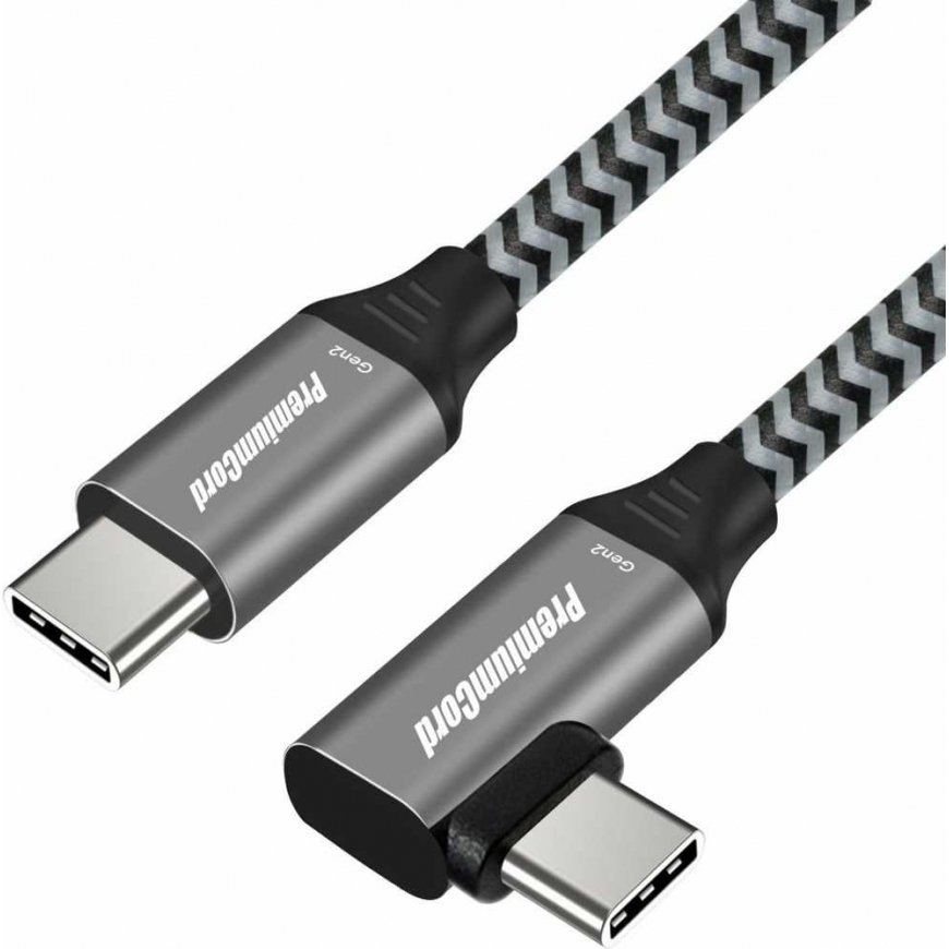 "Premiumcord" USB-C bent cable (USB 3.2 GEN 2, 3A, 60 W, 20 Gbit/s) 0.5 m