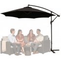 Lean Side Garden Umbrella with Adjustable Tilt Cover 350 x 250cm Black Lean Side Garden Umbrella with Adjustable Tilt Cover 350 x 250cm Black