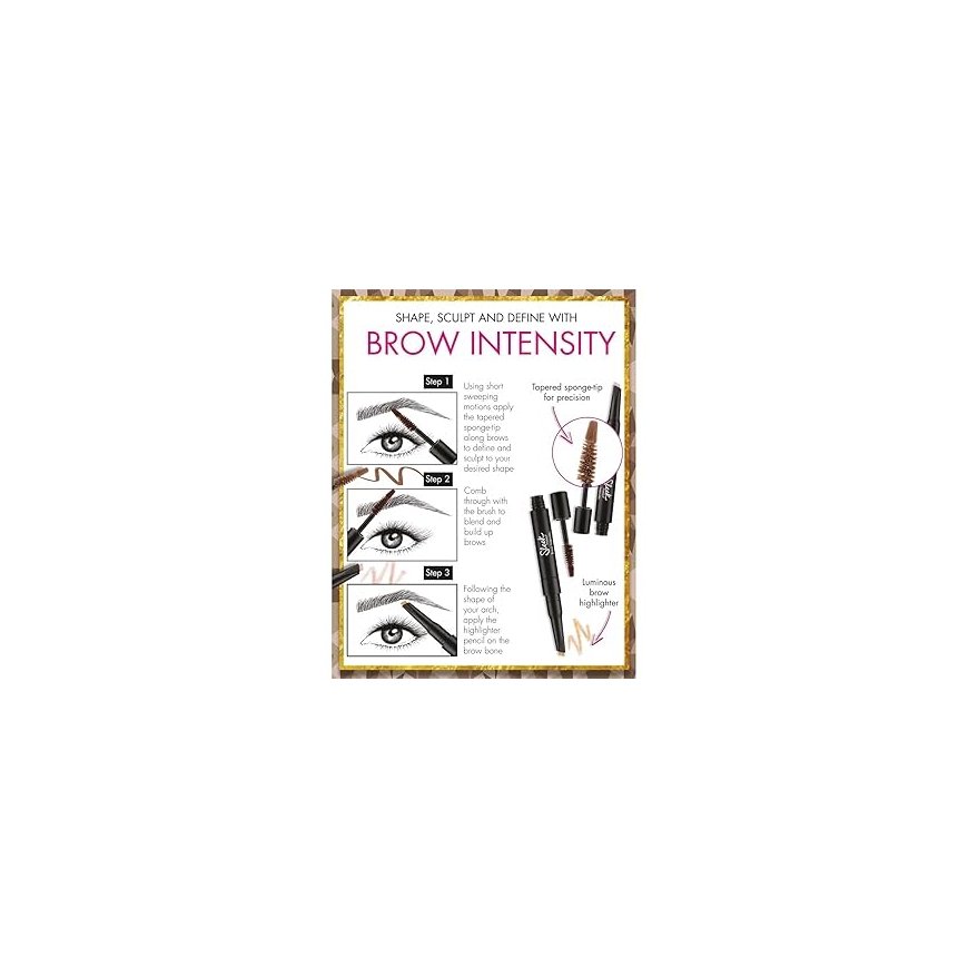 Sleek MakeUP, Antakių Intensyvumas, Blakstienų Tušas ir Šviesintojas 2-In-1, Medi