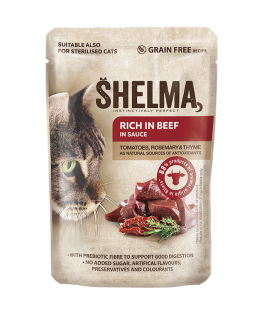 SHELMA Богатая курицей в соусе - влажный корм для кошек - 85г