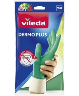 Vileda Dermo Plus ‘M’ Gloves Green Cotton, Nitrile