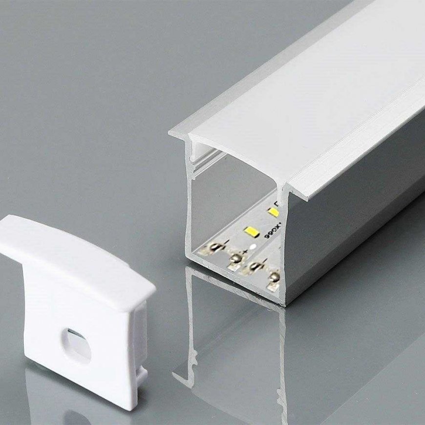 2m LED įleidžiamas profilis aliuminis V-TAC, 2000*30*20mm, pieno spalva. – 4