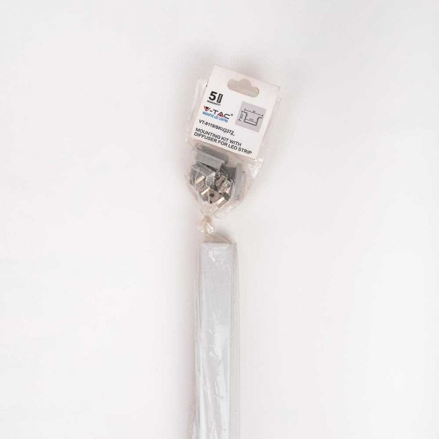 2m LED ieliekams profils alumīnijs V-TAC, 2000*30*20mm, piena krāsa. – 5