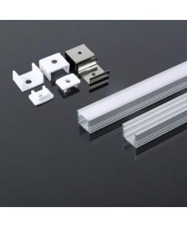 LED jos profils V-TAC, alumīnijs, 2000x17.4x12.1mm, baltā krāsā.