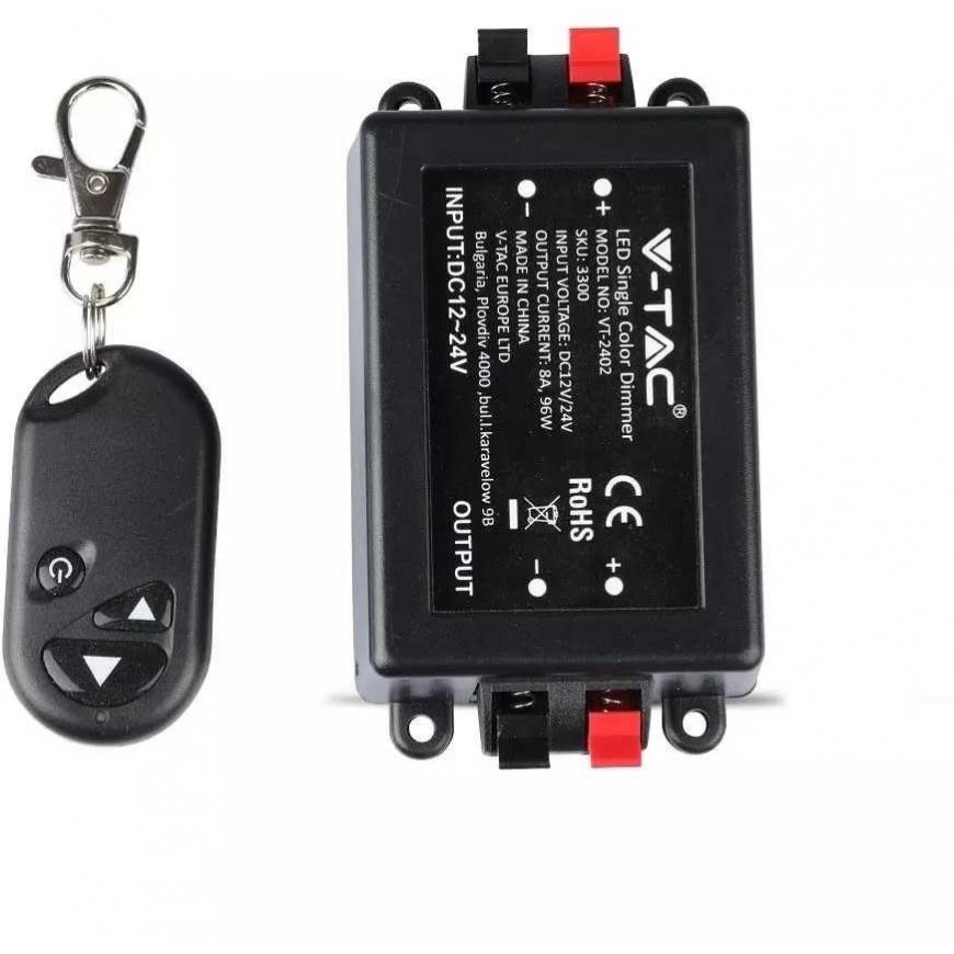 V-tac 192W LED juostų valdiklis, 1CH*8A, 12-24V – 5