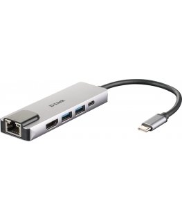 D-Link DUB-M520 док-станция для ноутбука Проводная Thunderbolt 3 Алюминий