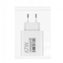 Xiaomi MDY-12-EH USB-A 67W ceļojumu lādētājs baltā krāsā (Bulk)
