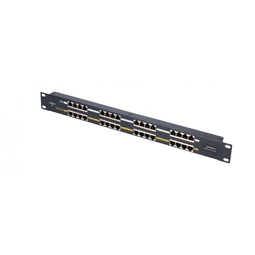 Extralink PoE Injector 16 Port 16x 100Mb/s RJ45, Rackmount – 3