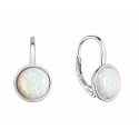 Evolution Group Silver dangling earrings with white synthetic opal 11466.1 white Evolution Group Silver dangling earrings with white synthetic opal 11466.1 white